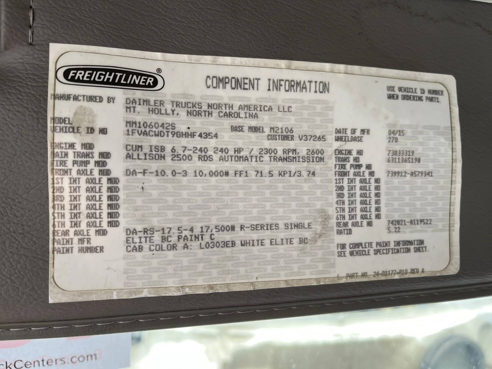 2016 Freightliner eM2 in Pennsauken, NJ — photo 5