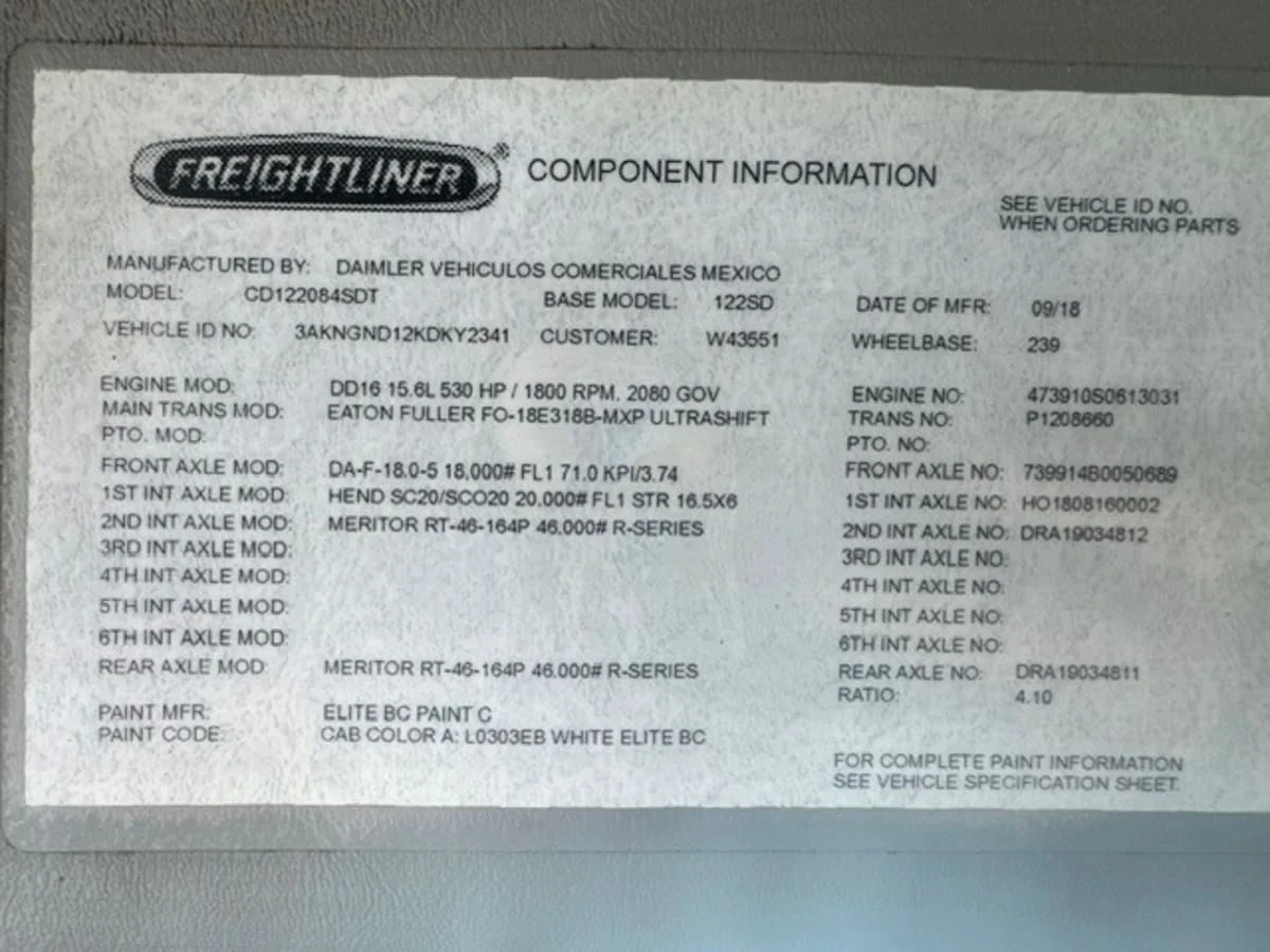2019 Freightliner 122SD in Jacksonville, FL — photo 3